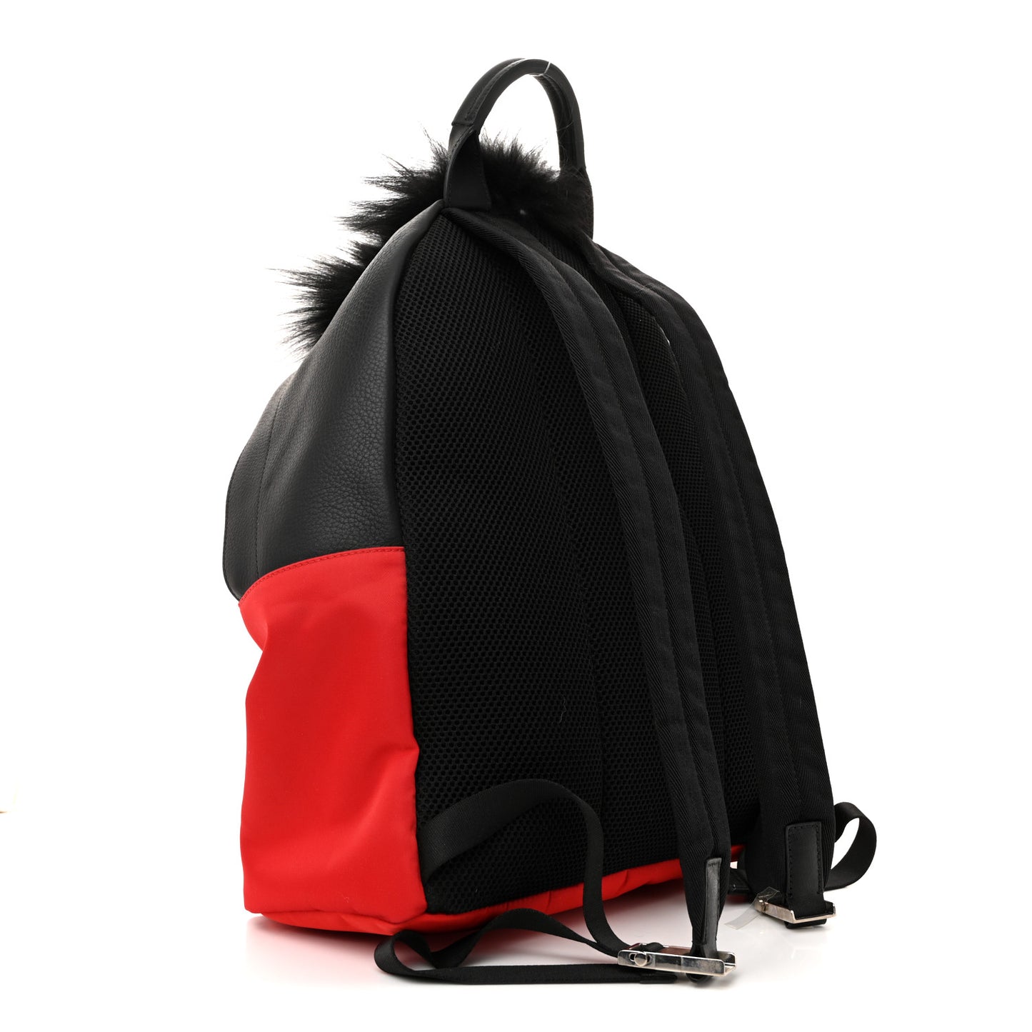 Nylon Vitello Elite Flamingo Fox Goat Fur Lightning Monster Eyes Backpack Rosso Black