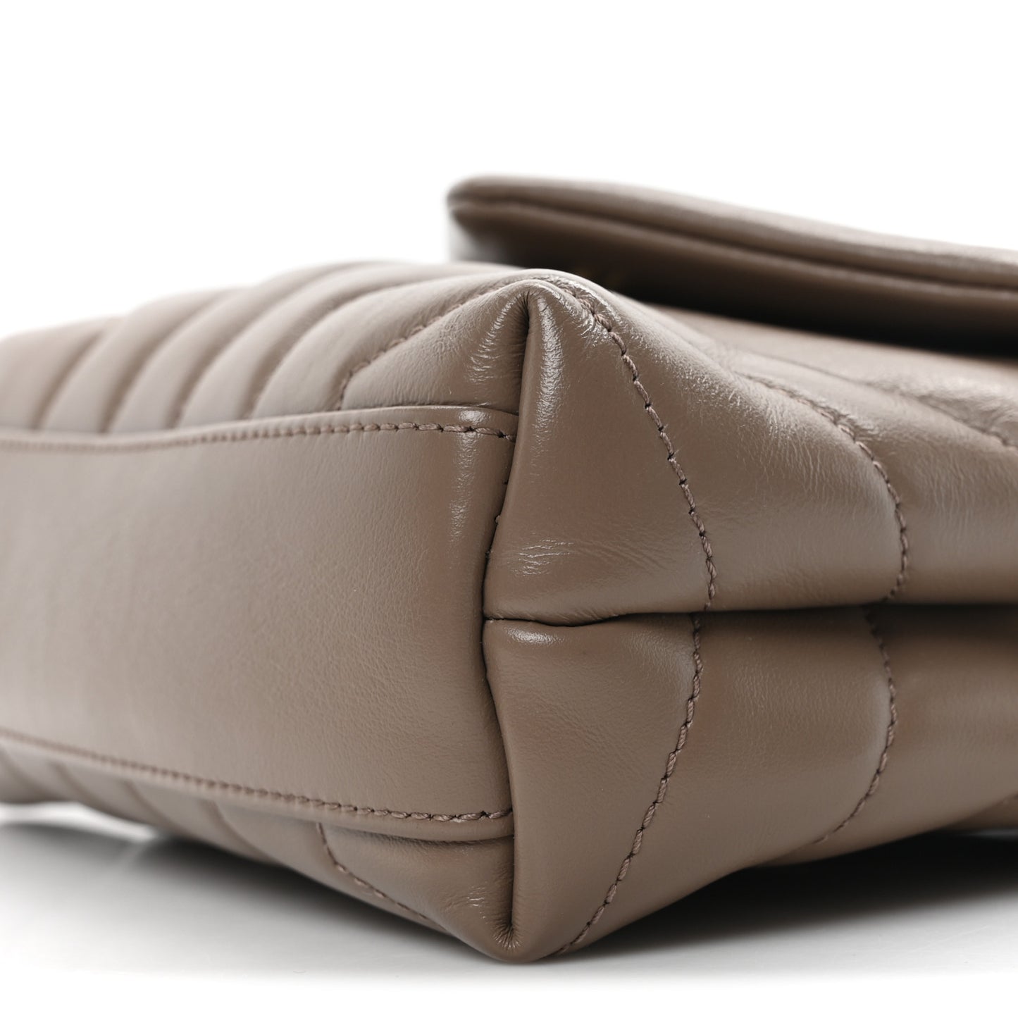 Calfskin Y Quilted Monogram Toy Loulou Crossbody Bag Taupe