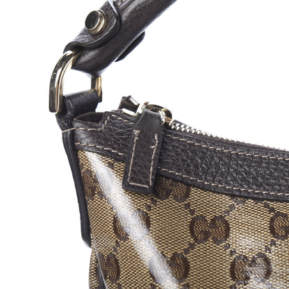 Gucci Crystal Monogram Medium Abbey Pocket Hobo Tote Dark Brown 10 of 12