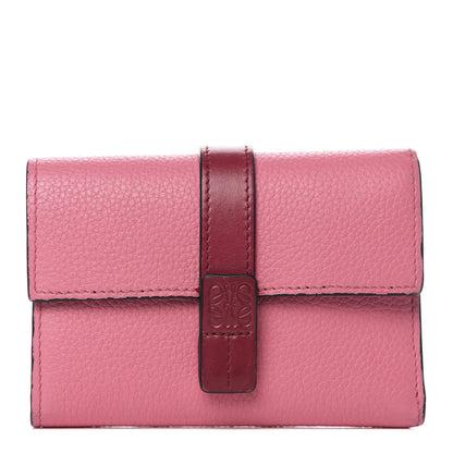 Loewe Grained Calfskin Compact Zip Wallet Wild Rose Raspberry 1 of 9