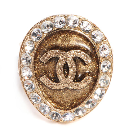 Chanel Crystal CC Coco Loves You Locket Ring Gold 7 1 of 5