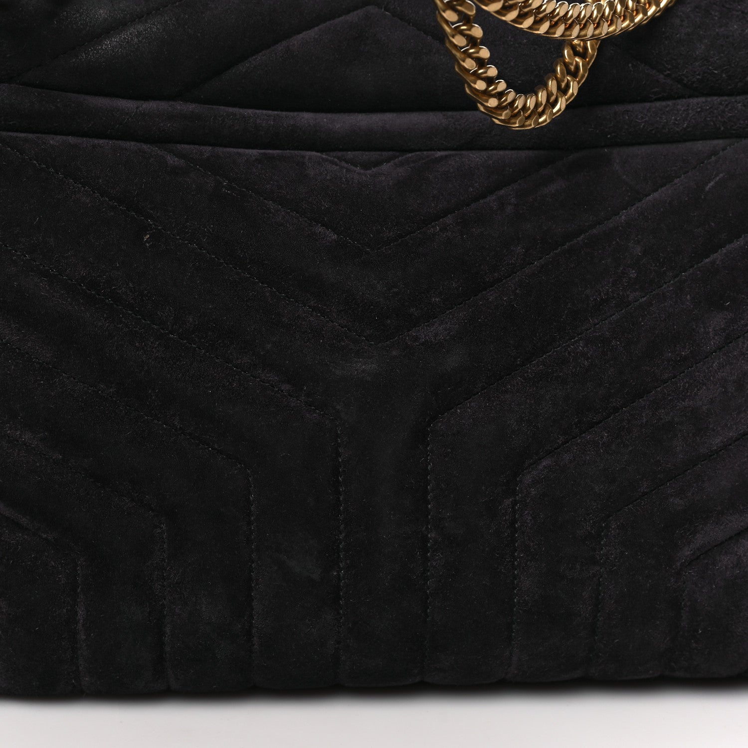 Saint Laurent Suede Calfskin Y Quilted Monogram Medium Loulou Chain Satchel Deep Marine 12 of 12