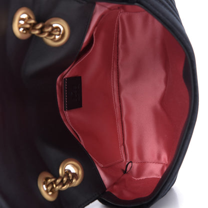 Gucci Velvet Matelasse Mini GG Marmont Shoulder Bag Black 6 of 11