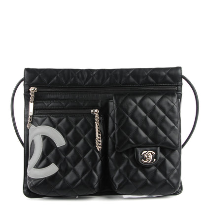 Chanel Calfskin Quilted Cambon Multipocket Shoulder Bag Black 1 of 8