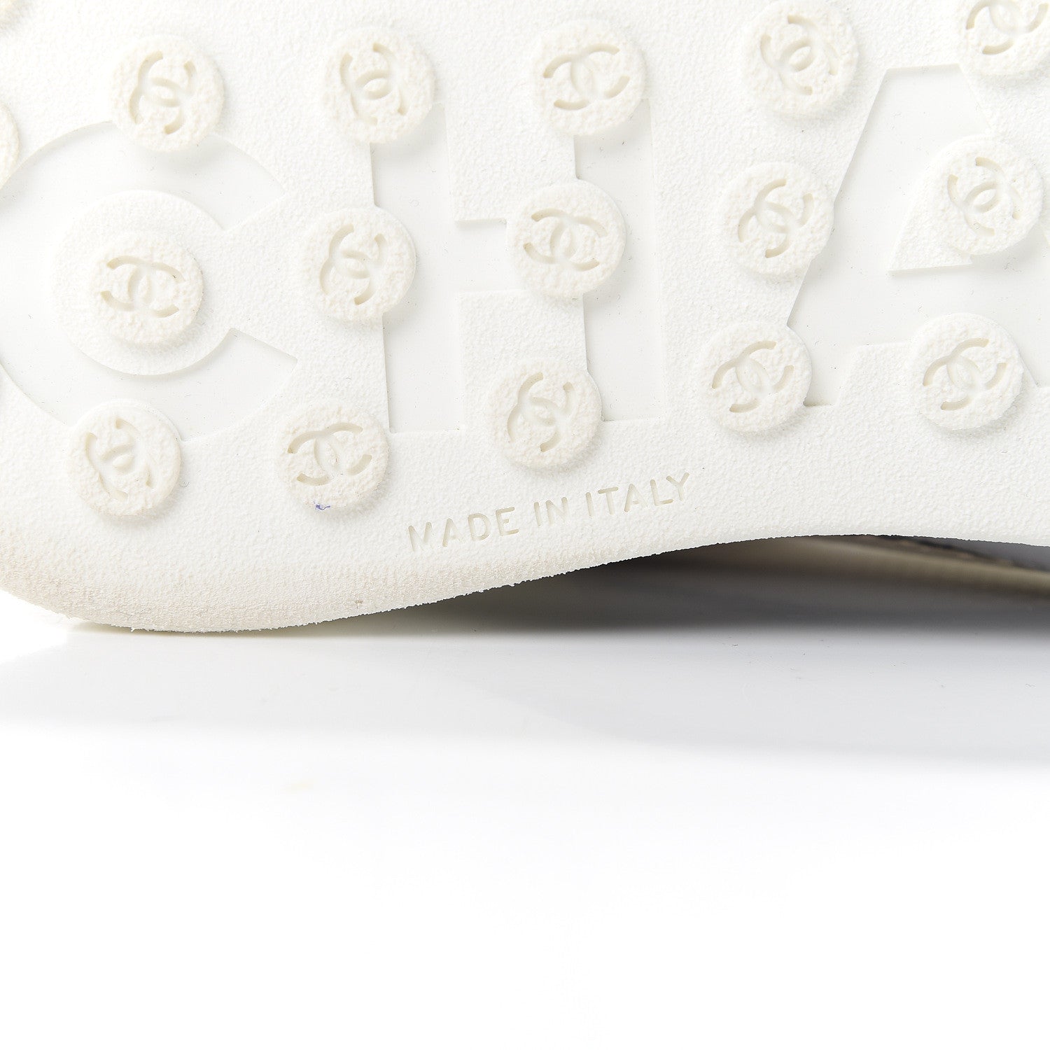 Chanel Calfskin Mesh Lycra Womens Logo Sneakers 40.5 White 7 of 10