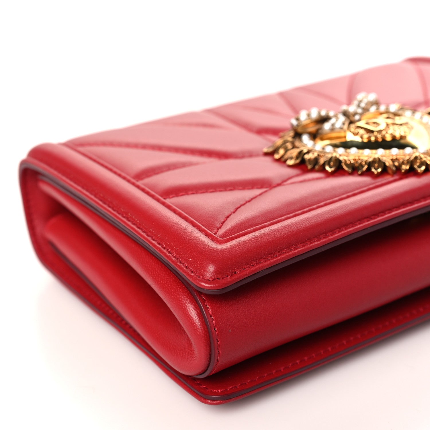 Dolce & Gabbana Calfskin Medium Devotion Crossbody Bag Red 7 of 8