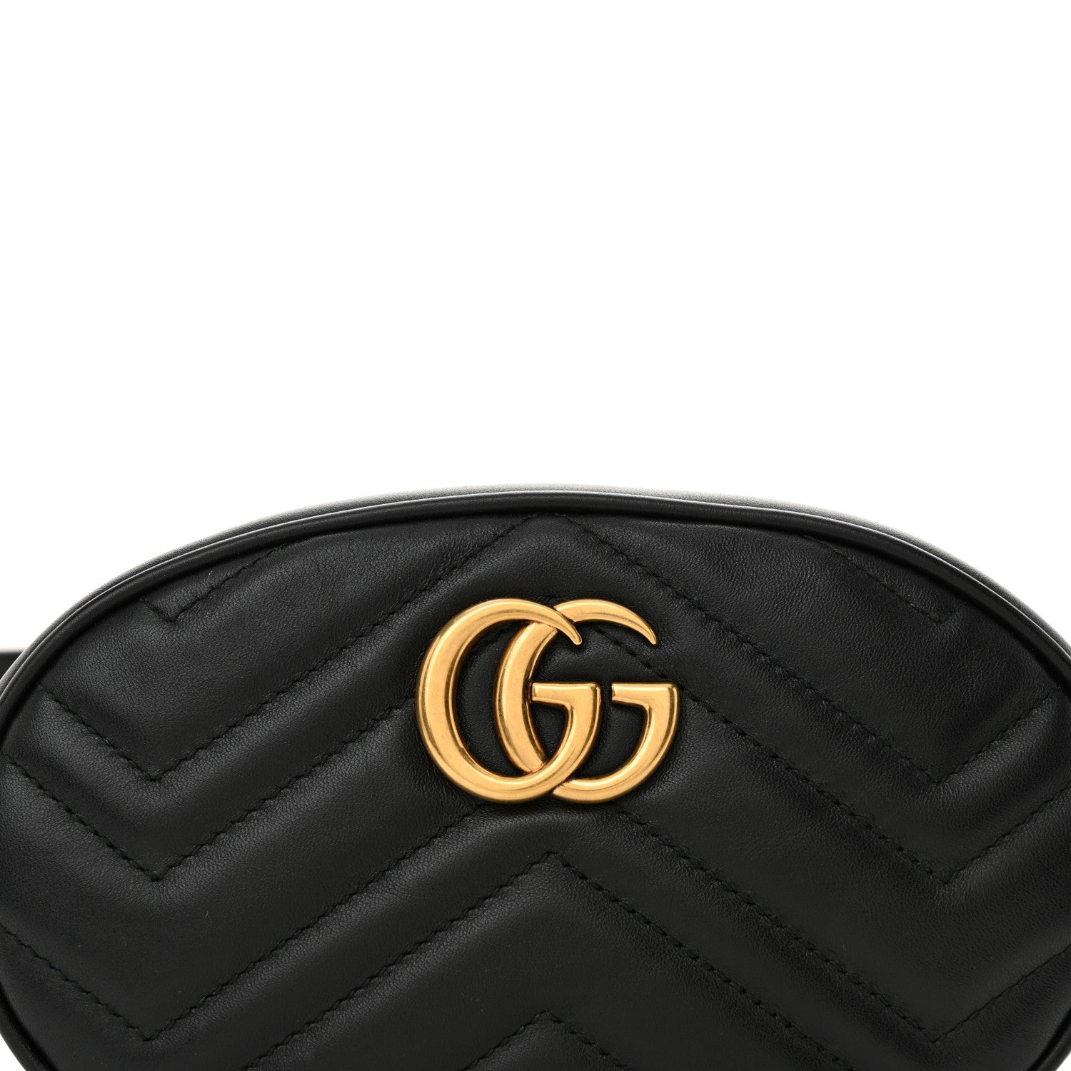 Gucci Calfskin Matelasse GG Marmont Belt Bag 85 34 Black 8 of 11