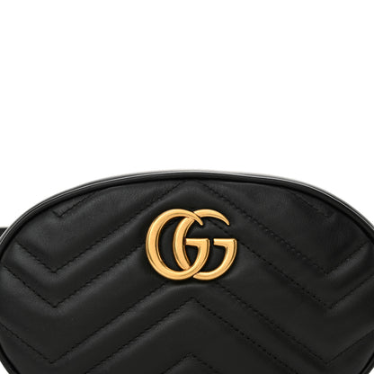 Gucci Calfskin Matelasse GG Marmont Belt Bag 85 34 Black 8 of 11