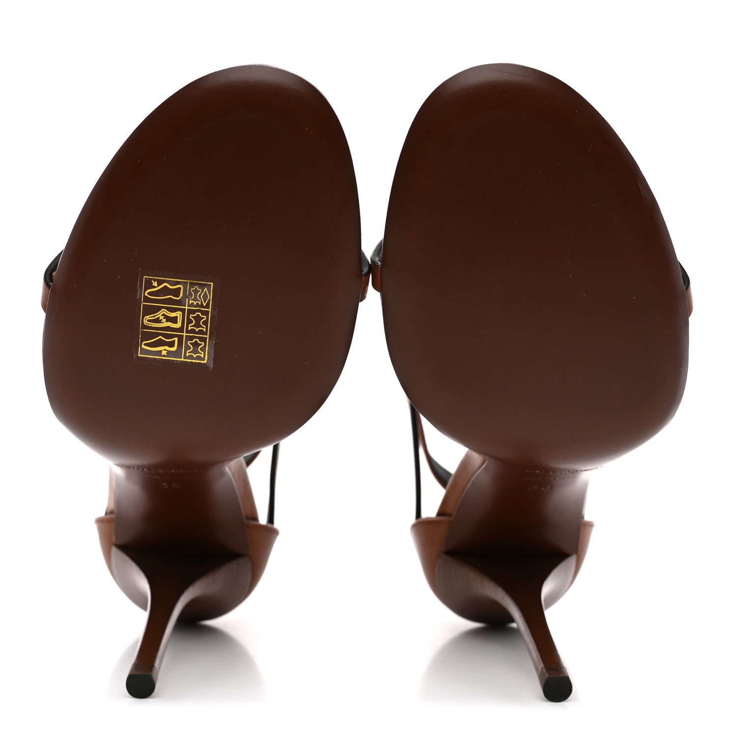 Saint Laurent Calfskin Cassandra 100 Sandals 36 Gold Brown 6 of 12