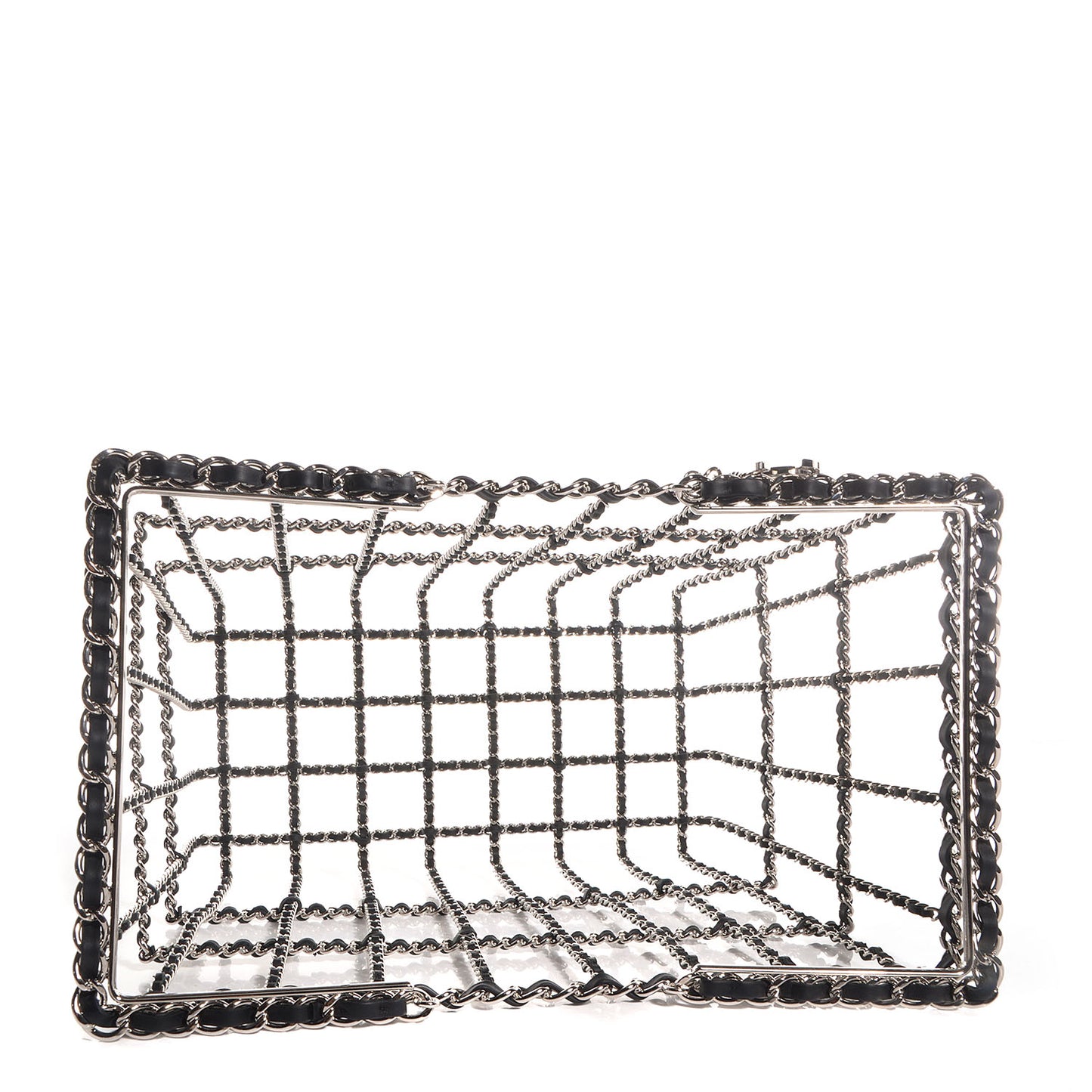 Brass Calfskin Grocery By Shopping Basket Silver