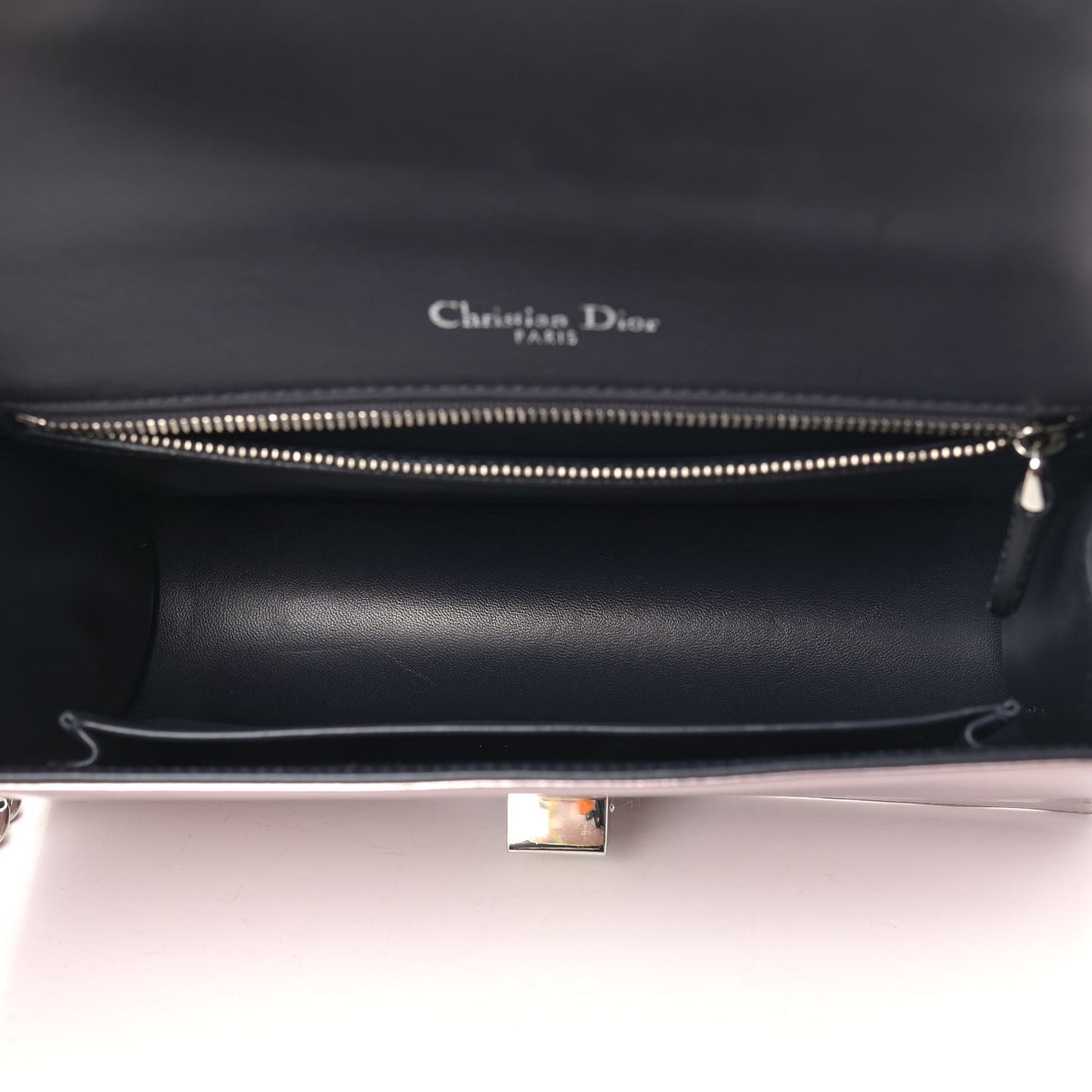 Metallic Patent Micro-Cannage Medium Diorama Flap Bag Pink