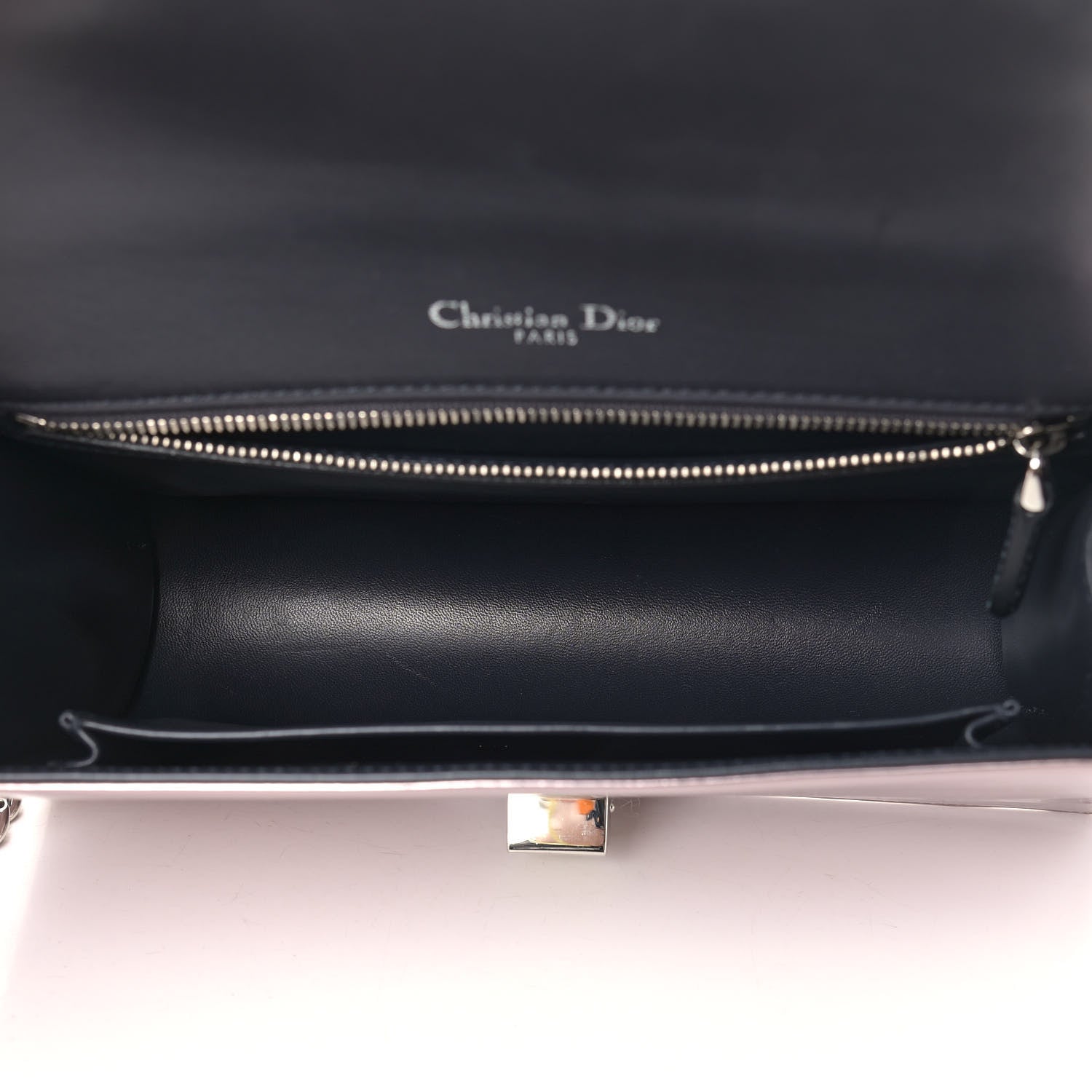 Christian Dior Metallic Patent Micro-Cannage Medium Diorama Flap Bag Pink 5 of 11