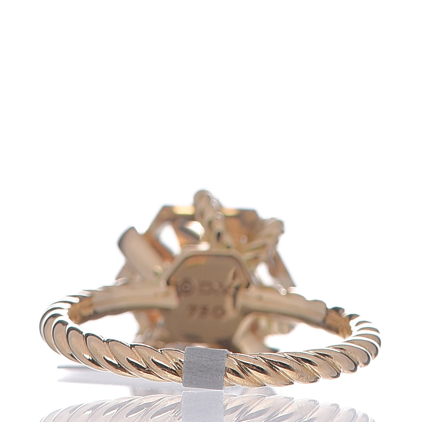 18K Yellow Gold Champagne Citrine Diamond 10mm Cable Wrap Ring 52 6