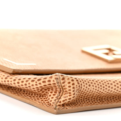 Fendi Calfskin Lizard Embossed Wallet on Chain Beige 10 of 11