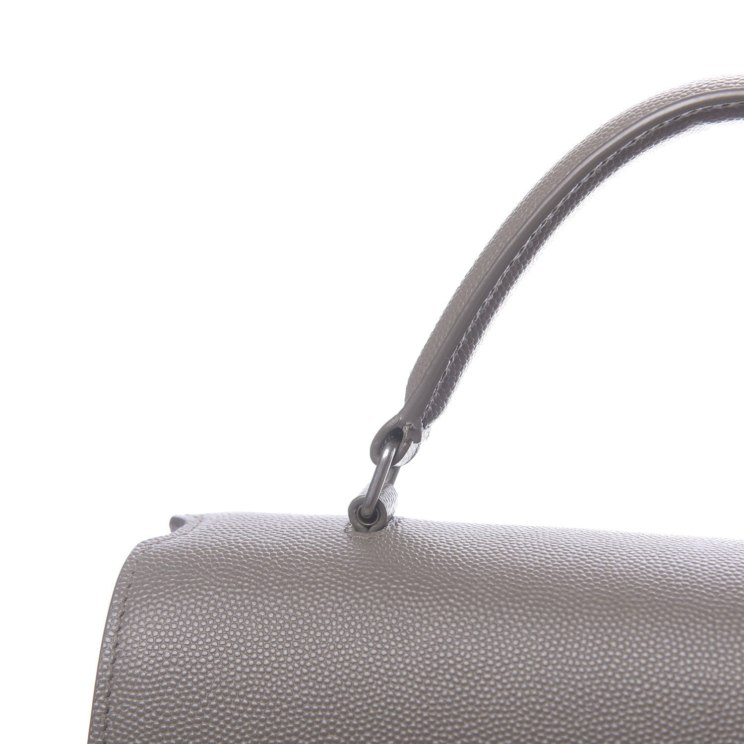 Saint Laurent Grain de Poudre Medium Classic Monogram Cassandra Top Handle Fog 8 of 13