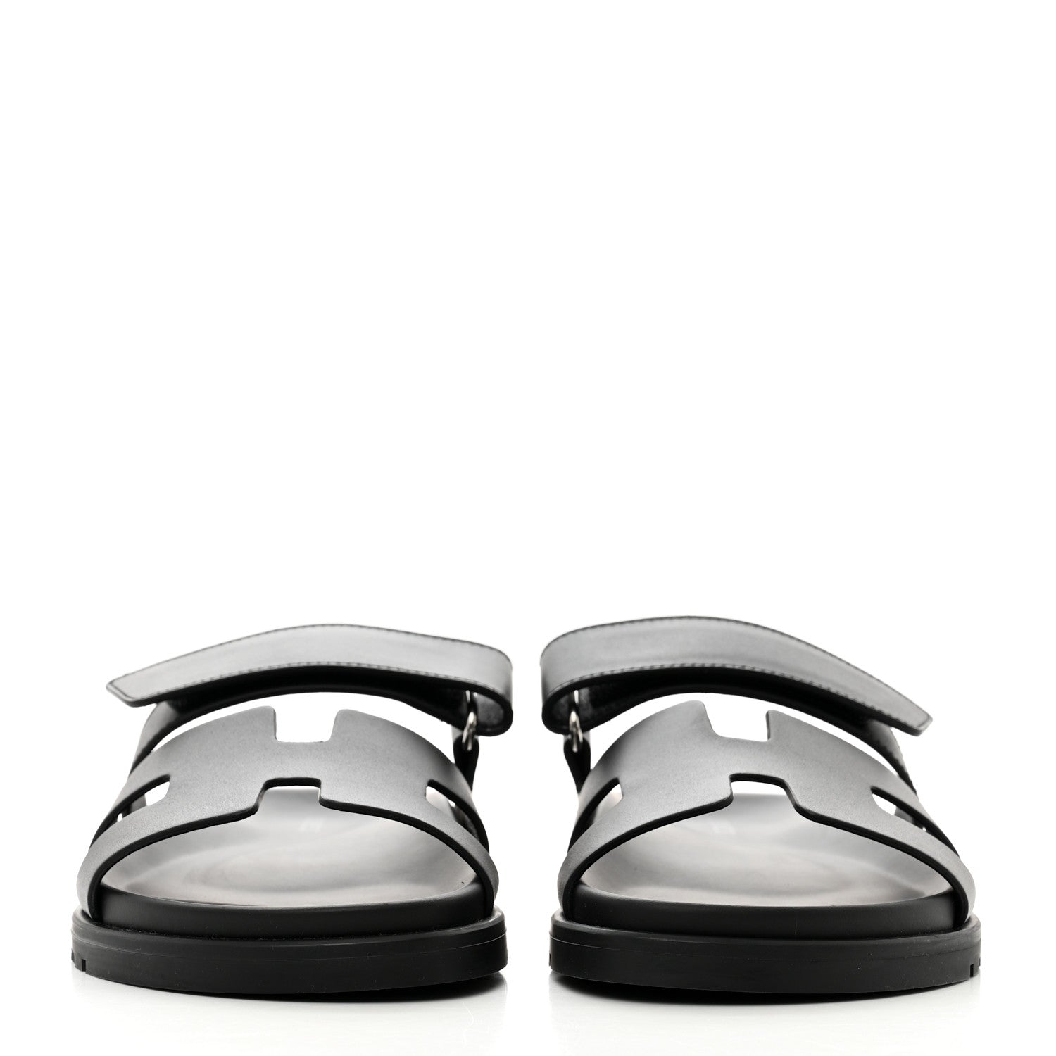 Hermes Calfskin Womens Chypre Sandals 35.5 Black 2 of 9