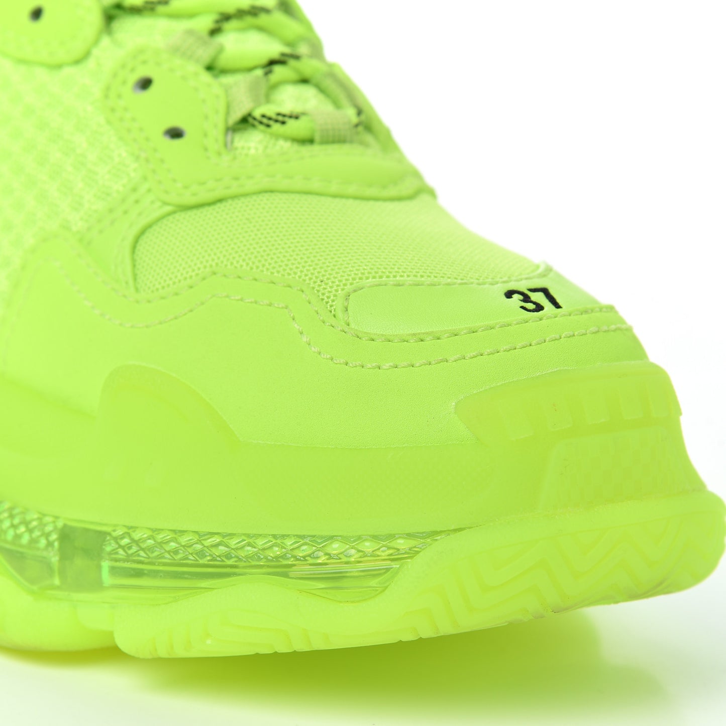 Fabric Mesh Clear Sole Womens Triple S Sneakers 37 Fluo Yellow