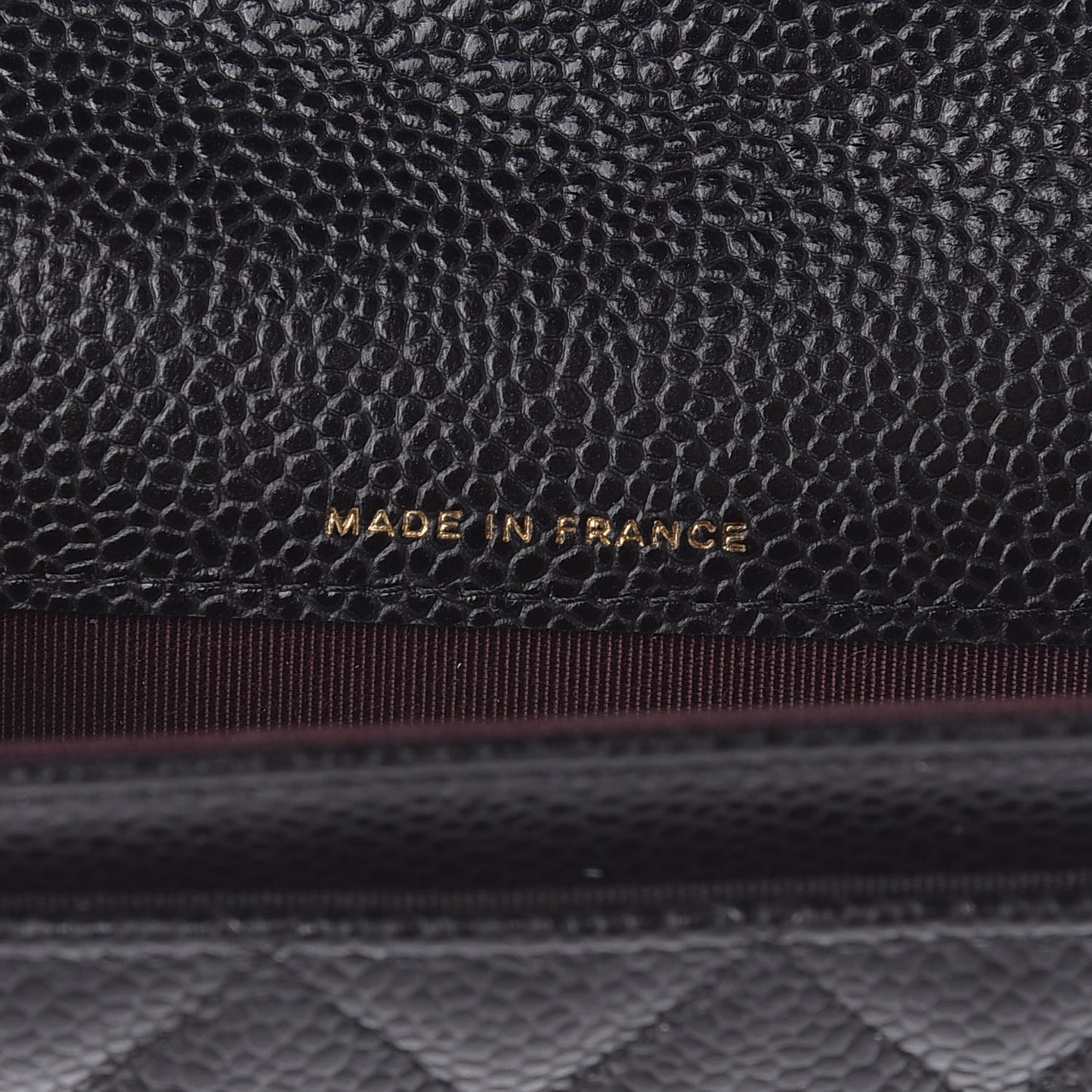 Caviar Quilted Flap Card Holder Wallet Black