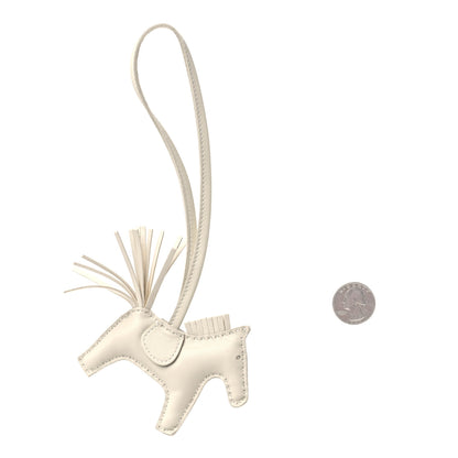 Hermes Milo Lambskin Grigri Rodeo Horse Bag Charm PM Craie 2 of 4