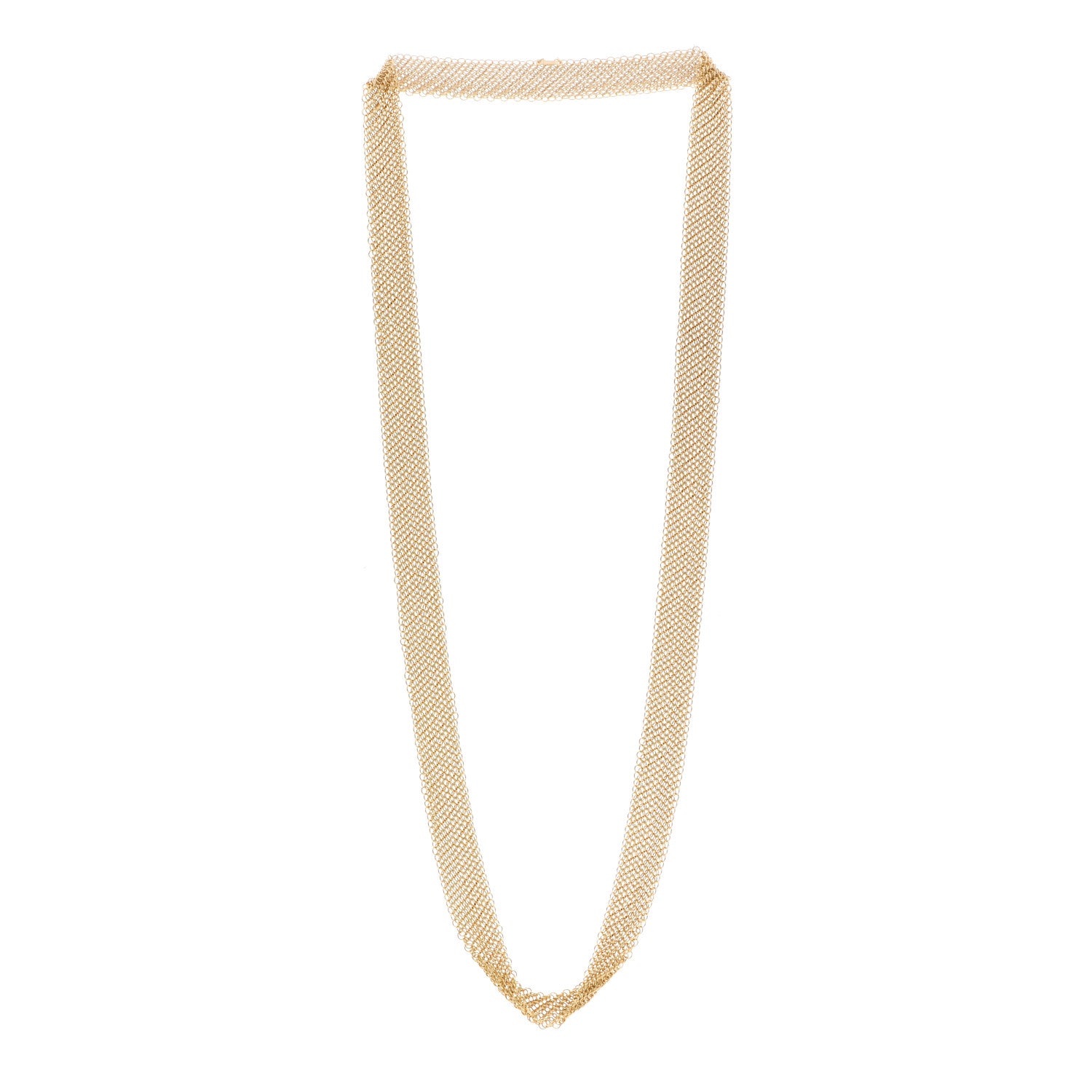 Tiffany 18K Yellow Gold Elsa Peretti Mesh Necklace 3 of 5