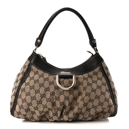 Gucci Monogram Medium D Gold Ring Hobo Dark Brown 1 of 11