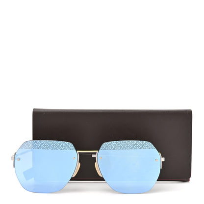 Fendi Metal Aviator Sunglasses FF M0067/F/S Silver Blue 7 of 7