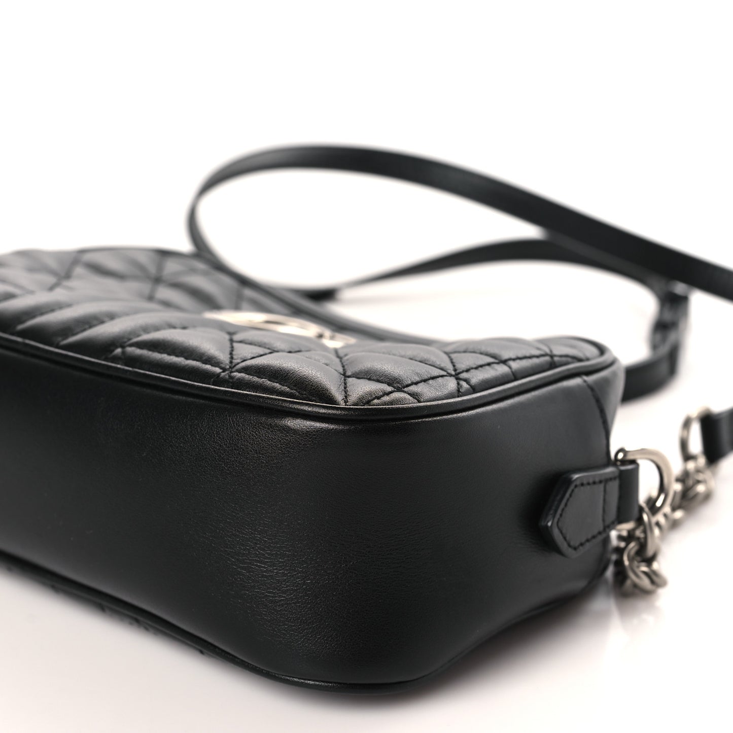 Calfskin Matelasse Aria Small GG Marmont Chain Shoulder Bag Black
