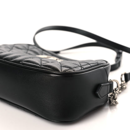 Gucci Calfskin Matelasse Aria Small GG Marmont Chain Shoulder Bag Black 9 of 9