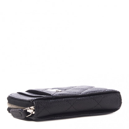 Chanel Caviar Quilted Zip Card Holder Black 3 of 9