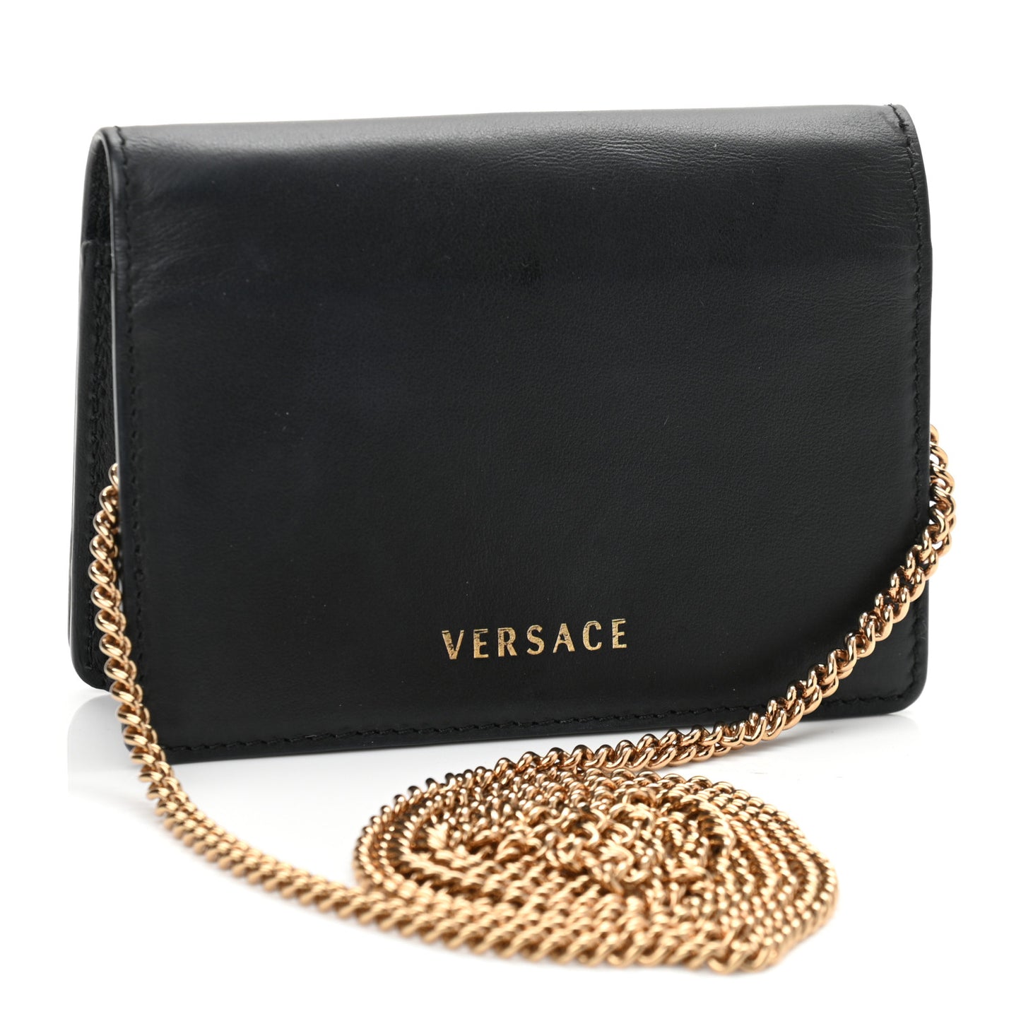 Vitello Mini Virtus Chain Clutch Black
