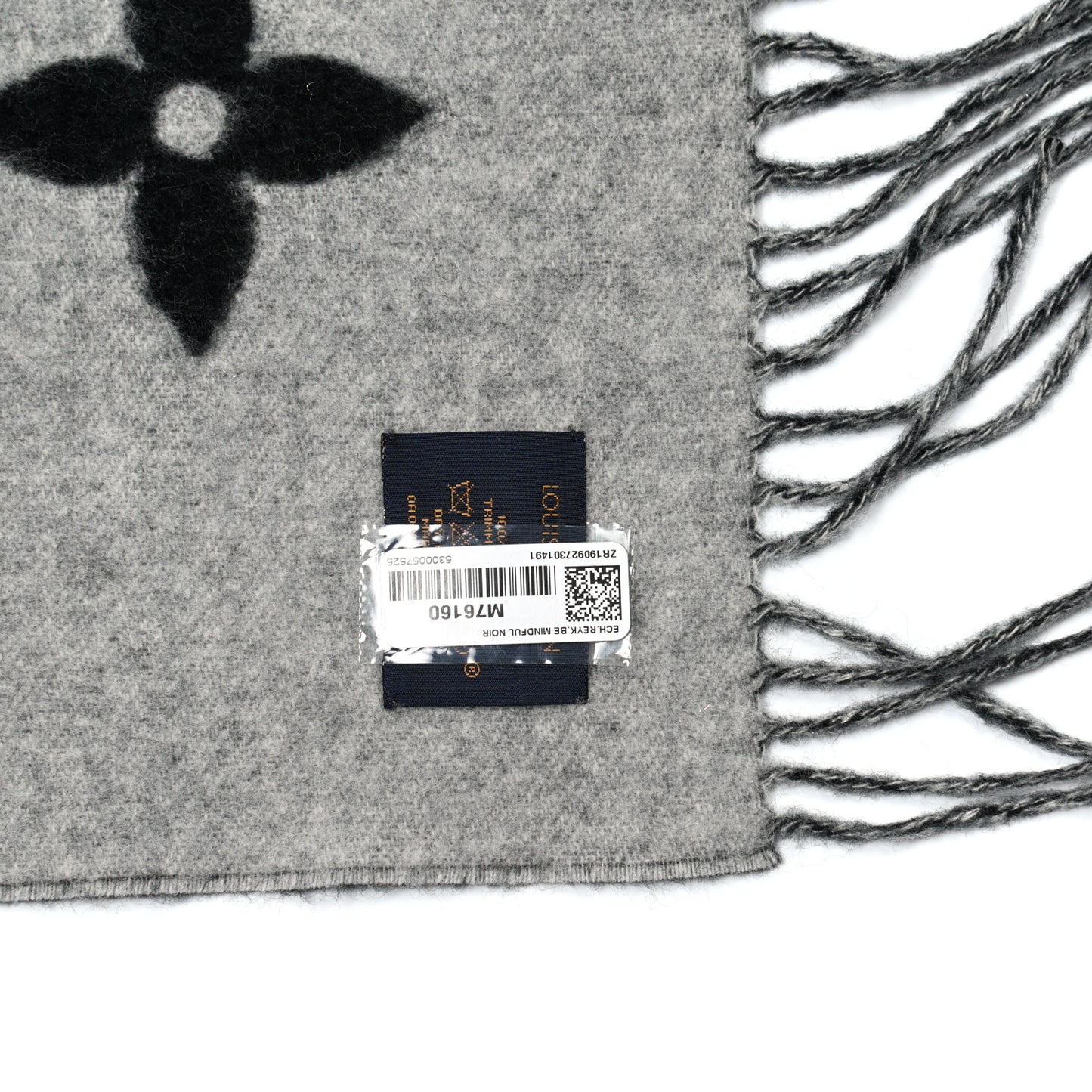Cashmere Monogram Reykjavik Scarf Black