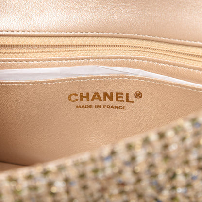 Chanel Tweed Quilted Mini Rectangular Flap Beige 8 of 11