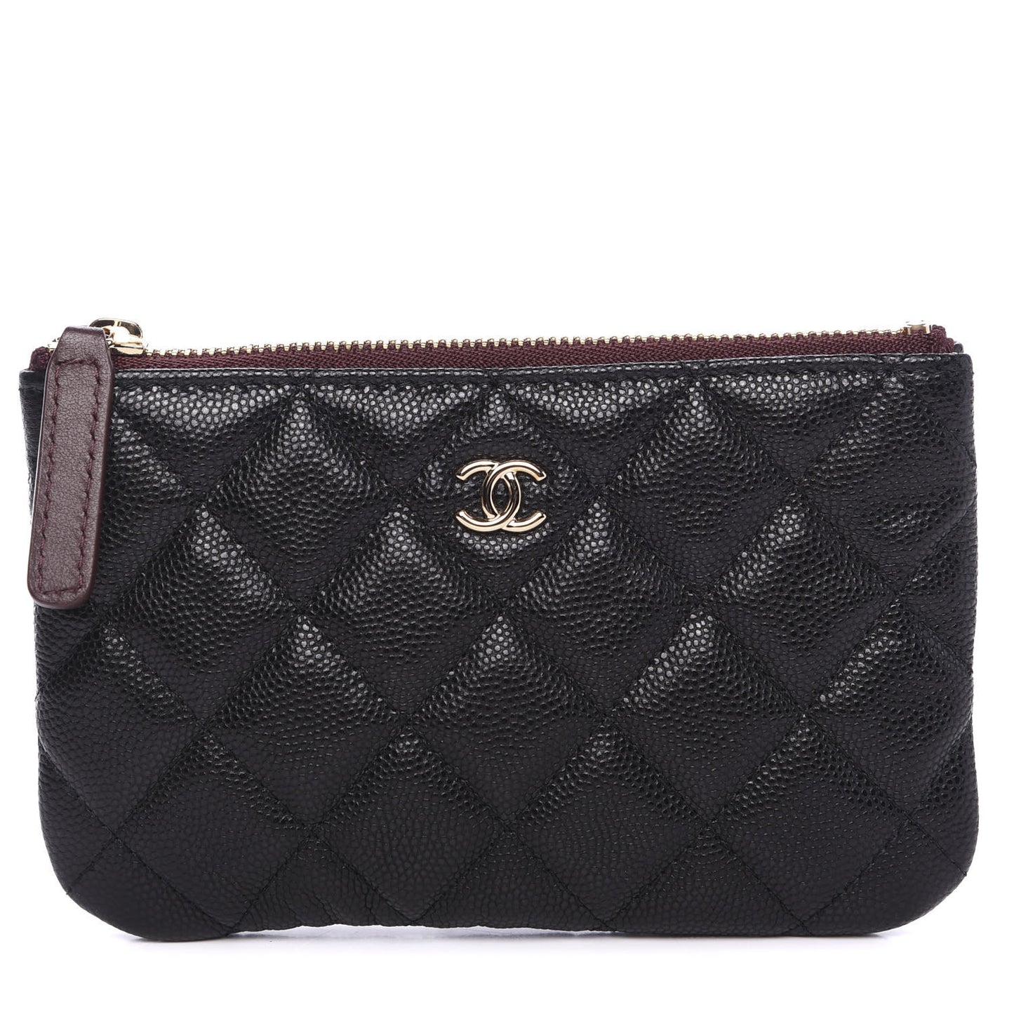 Caviar Quilted Small Cosmetic Case Black