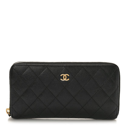 Chanel Caviar Quilted Large Gusset Zip Around Wallet Black 1 of 12