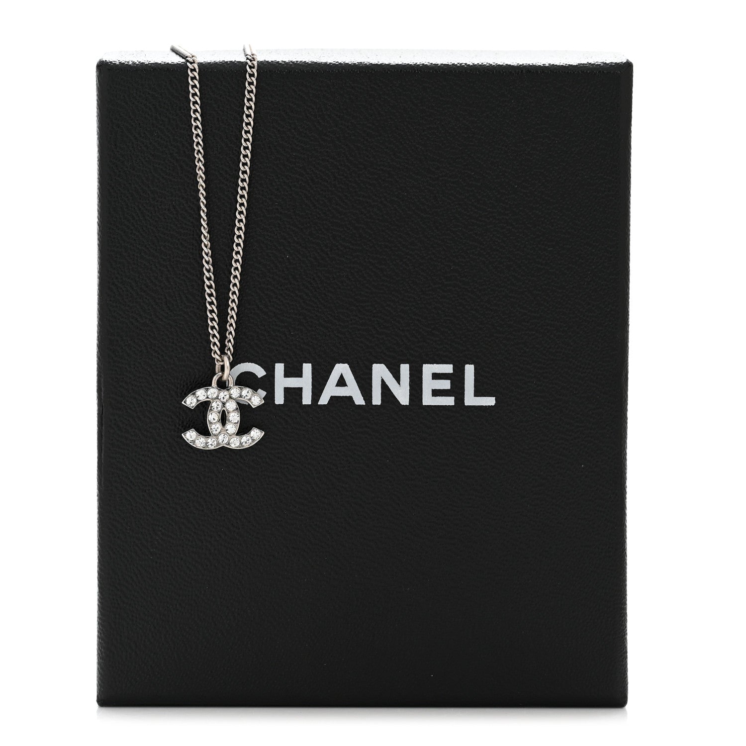 Chanel Crystal Timeless CC Necklace Silver 6 of 6