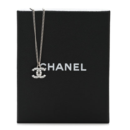 Chanel Crystal Timeless CC Necklace Silver 6 of 6