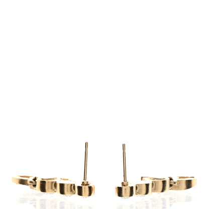 Chanel Crystal CC Drop Earrings Gold 3 of 8