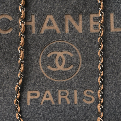 Chanel Wool Felt Large Deauville Tote Grey Beige 8 of 10