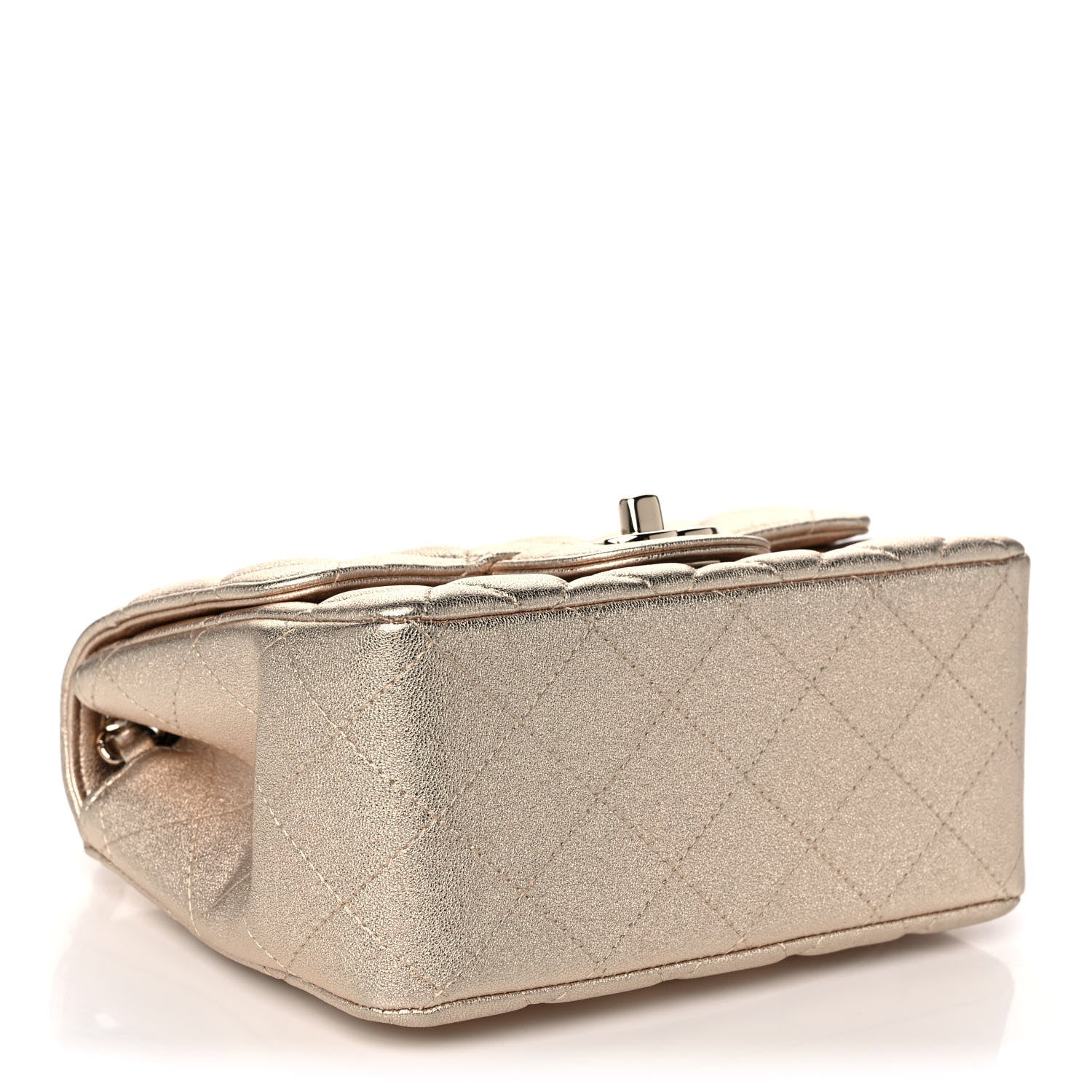 Chanel Metallic Lambskin Quilted Mini Square Flap Gold 3 of 10
