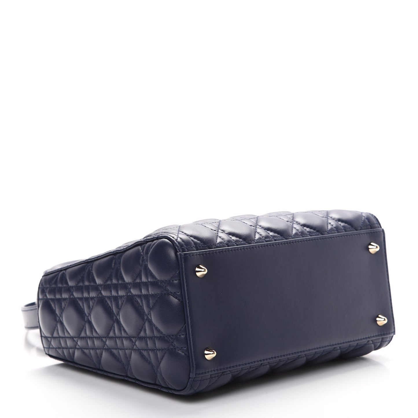 Lambskin Cannage Medium Lady Dior Navy Blue