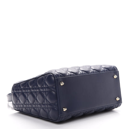 Christian Dior Lambskin Cannage Medium Lady Dior Navy Blue 3 of 12