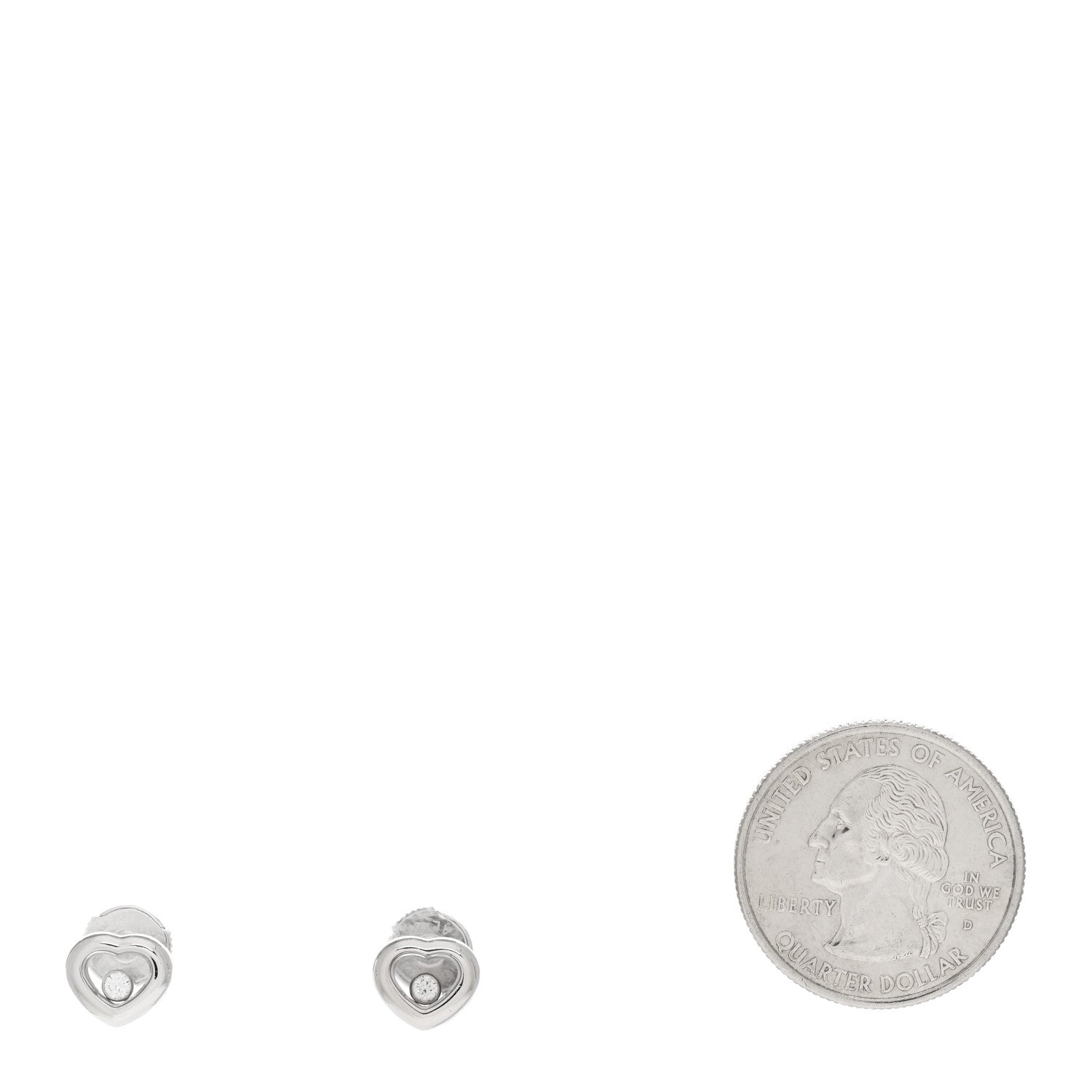 Chopard 18K White Gold Happy Diamonds Icons Heart Earrings 2 of 4