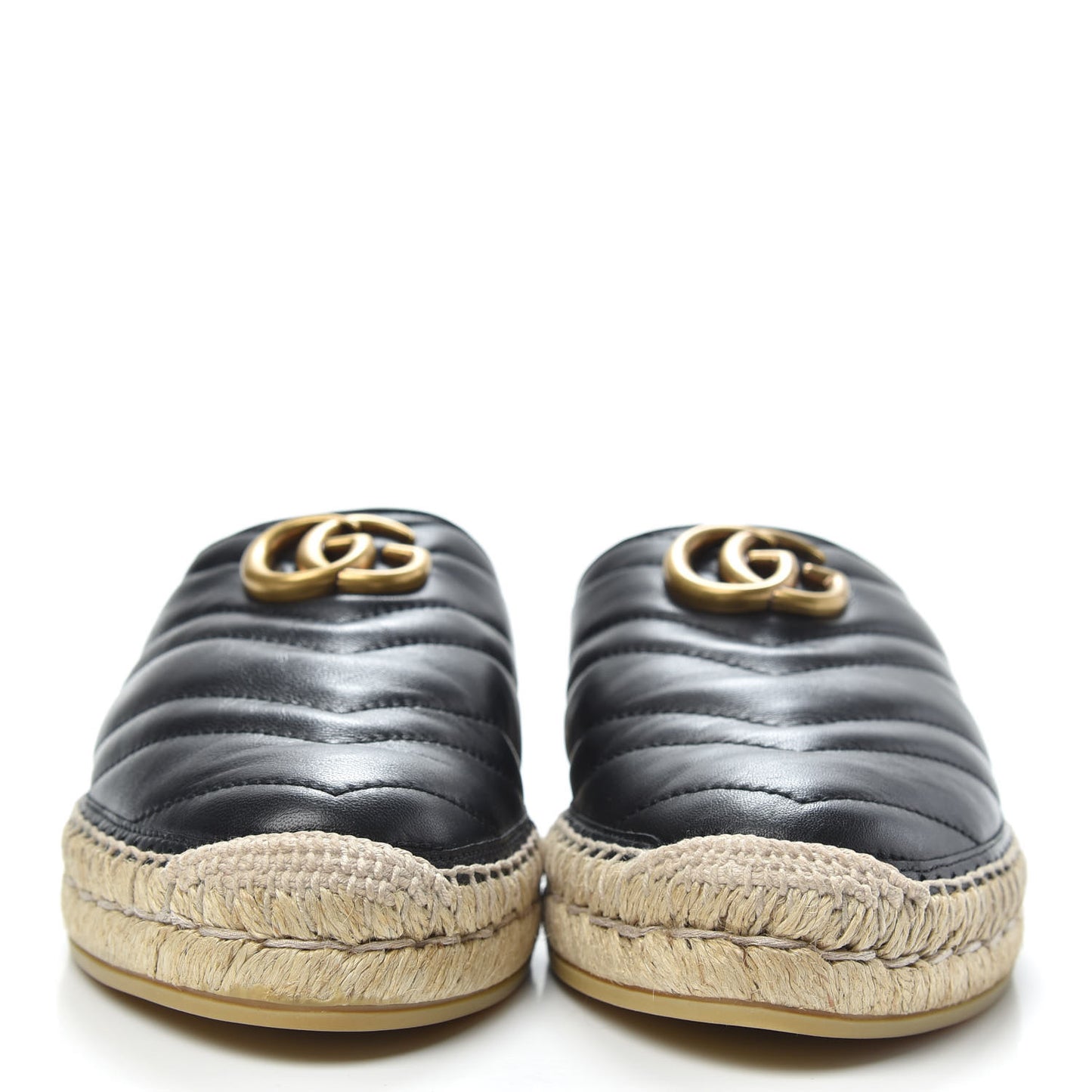 Nappa Matelasse GG Marmont Espadrille Slippers 40.5 Black