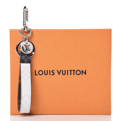 Louis Vuitton Monogram Eclipse White Slim Dragonne Bag Charm Key Holder 3 of 3