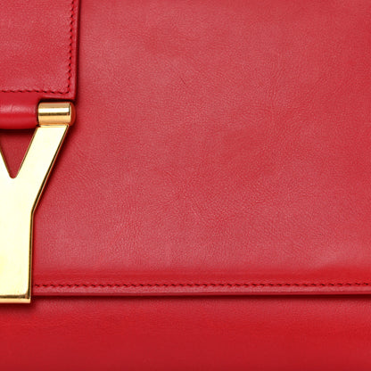 Saint Laurent Calfskin Classic Y Ligne Clutch Red 9 of 13