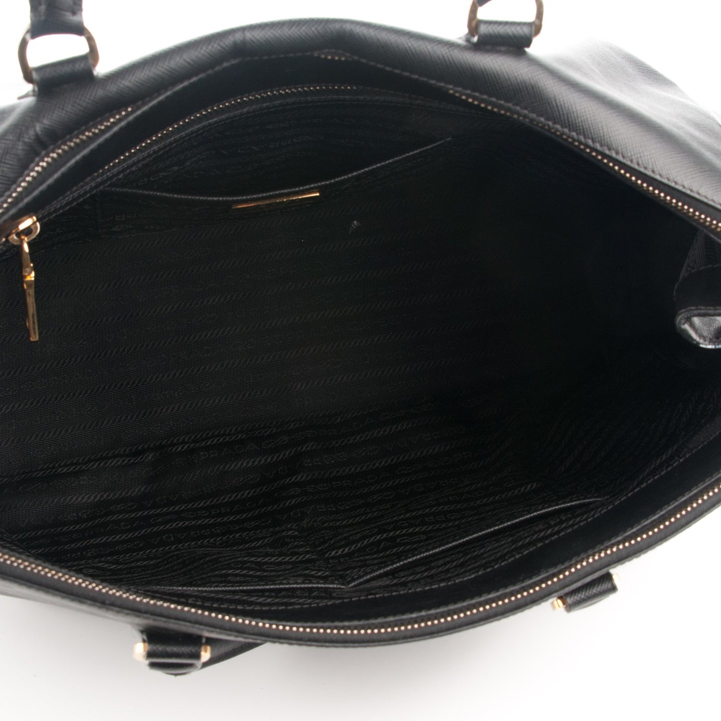 Saffiano Lux Extra Large Galleria Double Zip Tote Black