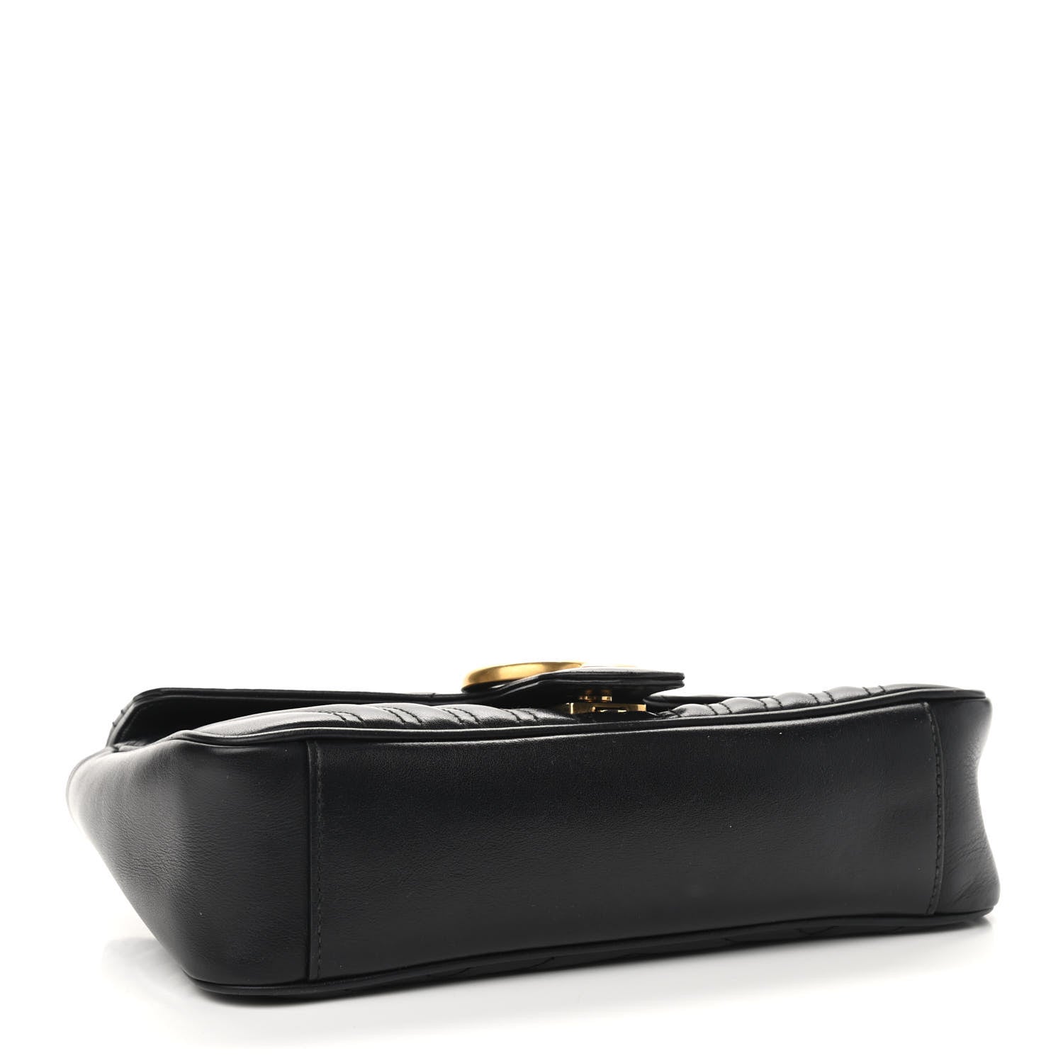 Gucci Calfskin Matelasse Small GG Marmont Shoulder Bag Black 4 of 9