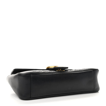 Gucci Calfskin Matelasse Small GG Marmont Shoulder Bag Black 4 of 9