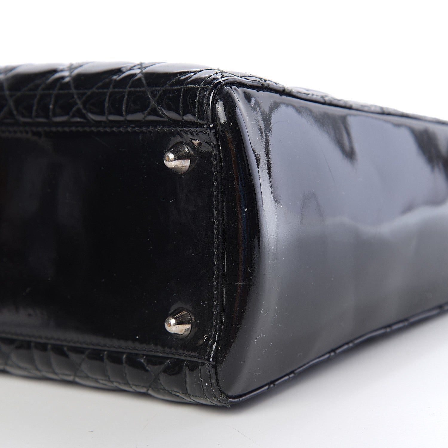 Christian Dior Patent Cannage Large Whipstitch Lady Dior Black 9 of 9