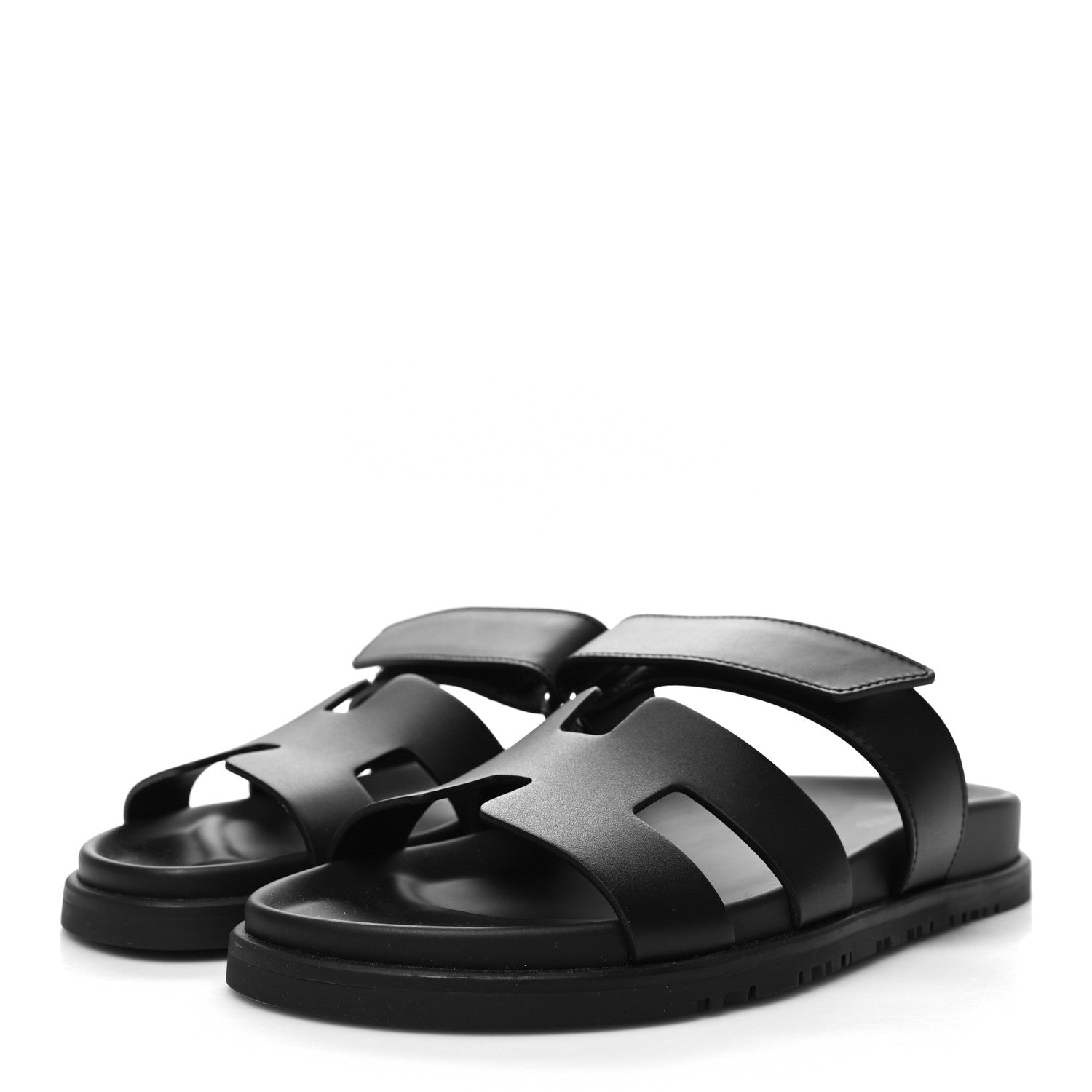 Hermes Calfskin Womens Chypre Sandals 38 Black 3 of 9